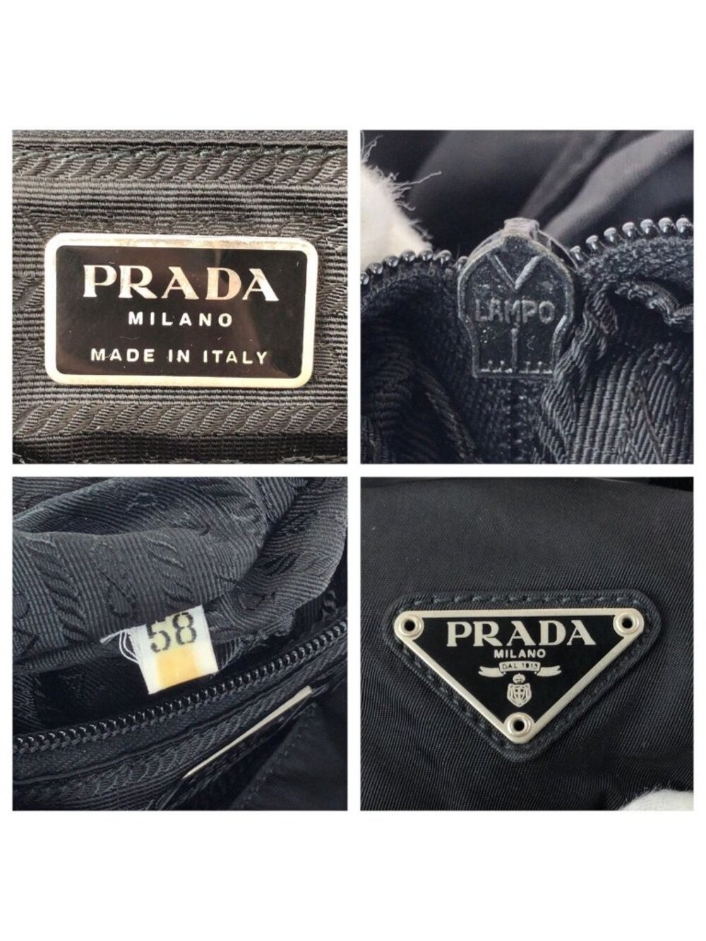 Prada Tessuto Black Silver Nylon Backpack - Picture 4 of 9